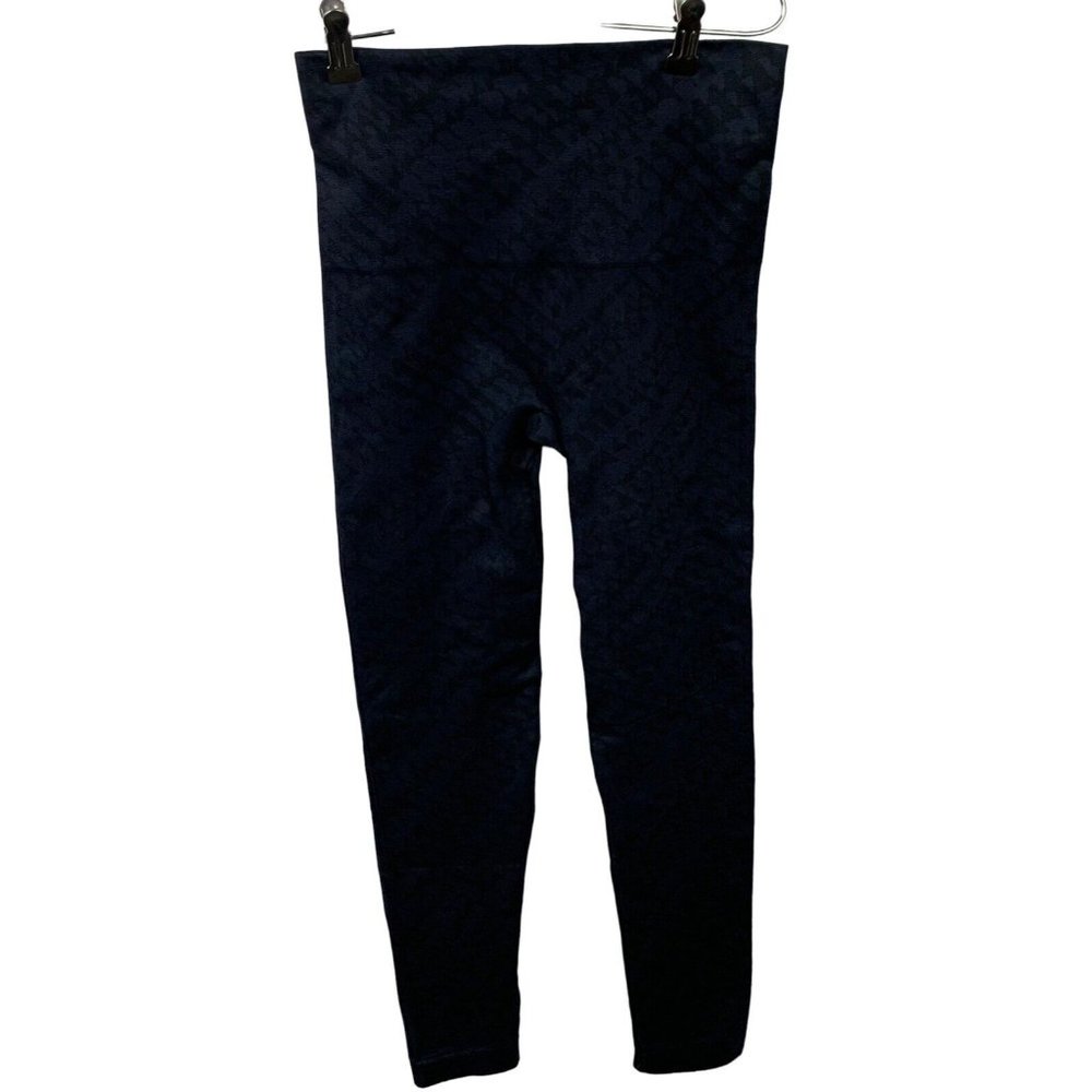 Spanx Leggings Womens Size Medium Blue Black Exercise Gym Workout Running Yoga